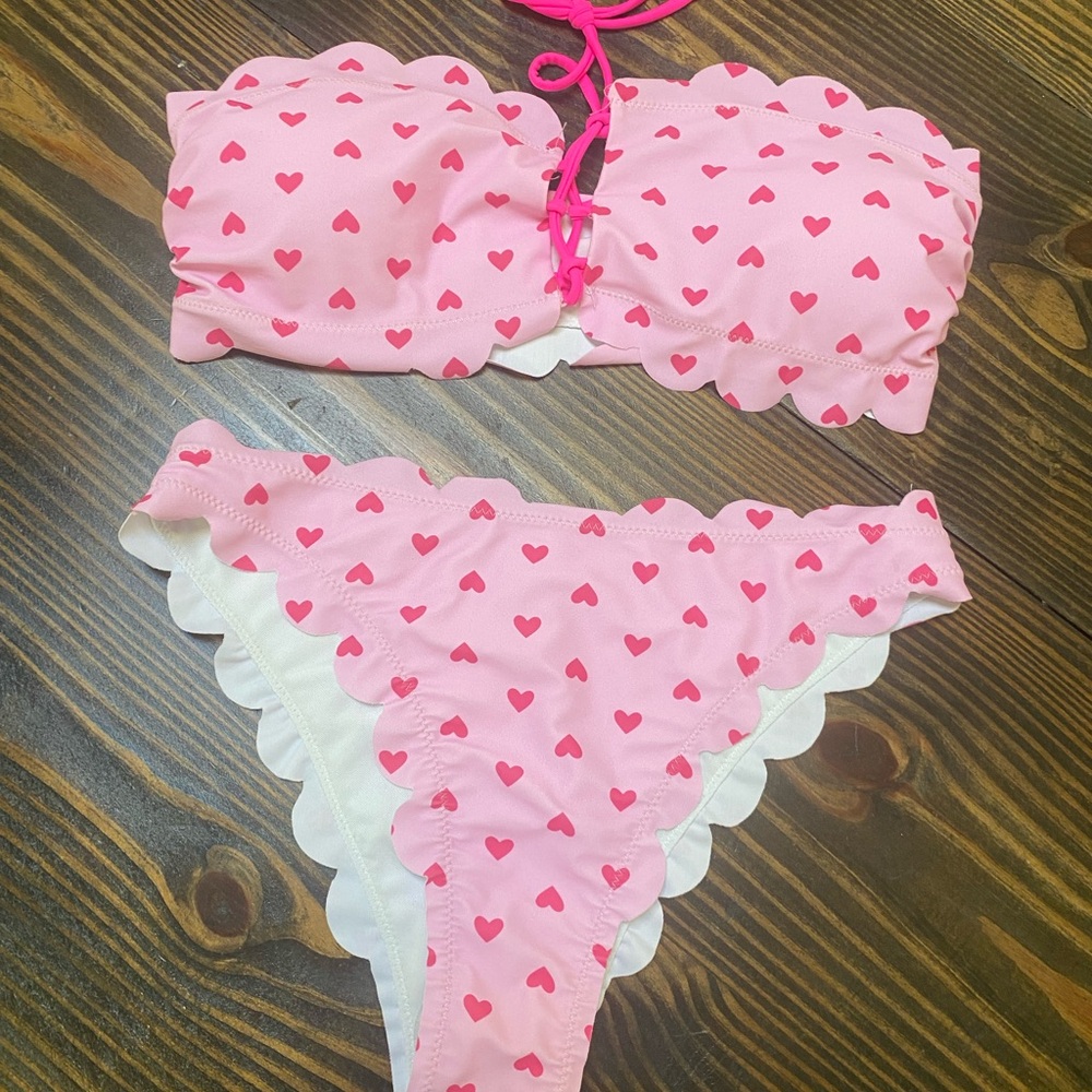 🔥Bundle 10 for $20🔥 Pink Heart Bikini Set NWOT